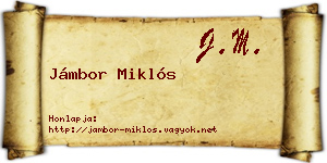 Jámbor Miklós névjegykártya