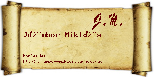 Jámbor Miklós névjegykártya