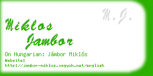 miklos jambor business card